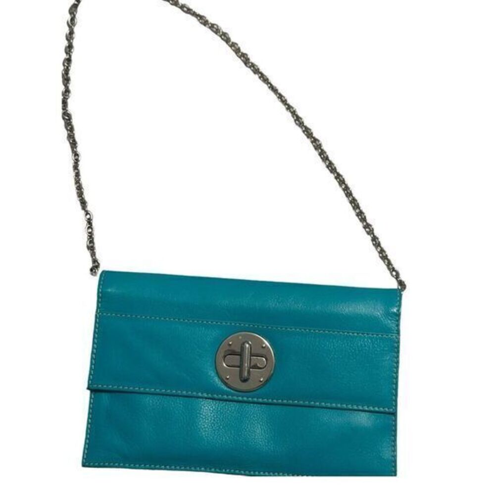 ILI New York Genuine Leather Turquoise Purse